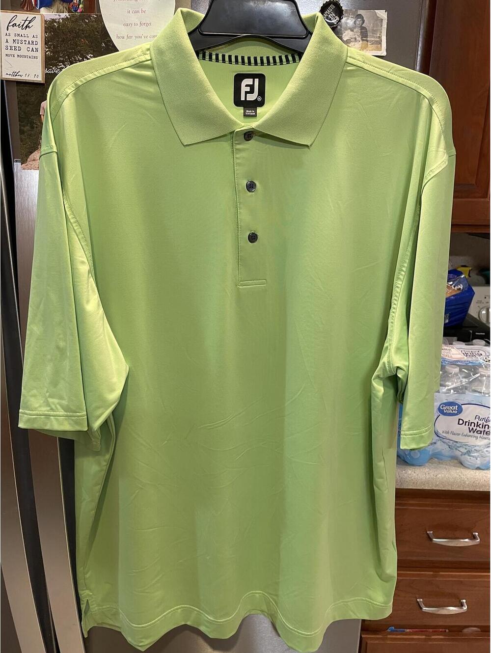 FootJoy Men's XXL Lime Green Golf Polo Shirt